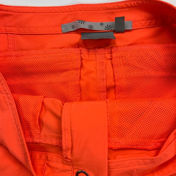 Athleta Costa Neon Orange Athletic Shorts UPF Quick Dry Pockets Size 4 - Picture 3 of 10